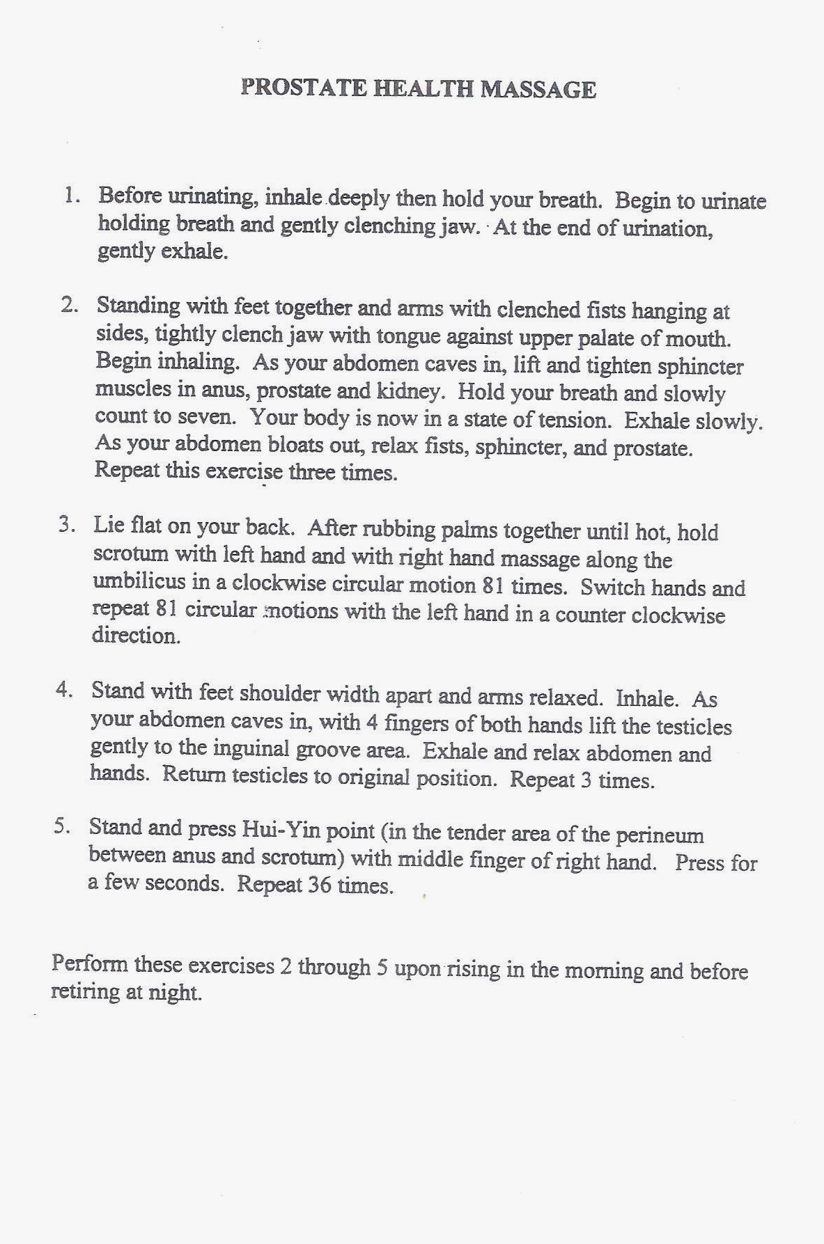 Prostate Health massage